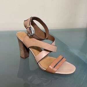 Franco Sarto Tan Leather Sandal Heels Size 8